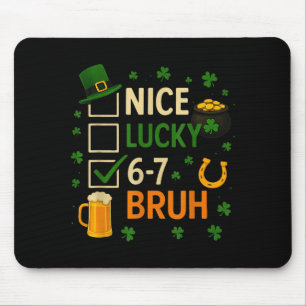 67 St Patricks Day Funny Six Seven Shamrock 67 Mem Mouse Pad