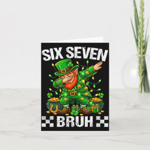 67 St Patricks Funny Six Seven Meme Leprechaun Boy Card