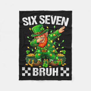 67 St Patricks Funny Six Seven Meme Leprechaun Boy Fleece Blanket