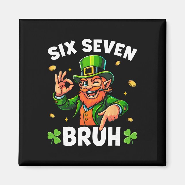 67 St Patricks Funny Six Seven Meme Leprechaun Boy Magnet (Front)