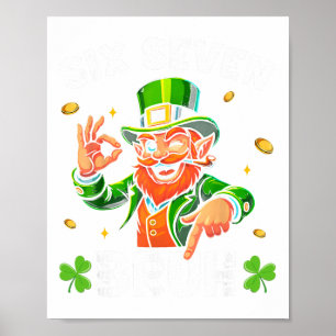 67 St Patricks Funny Six Seven Meme Leprechaun Boy Poster