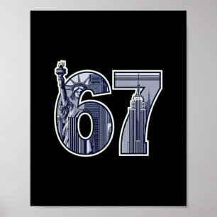 67 Statue Liberty Empire State Graphic Poster
