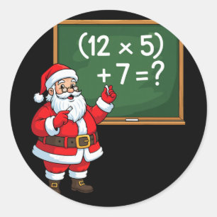 67 Teacher Christmas Santa Six Seven Meme Brainrot Classic Round Sticker