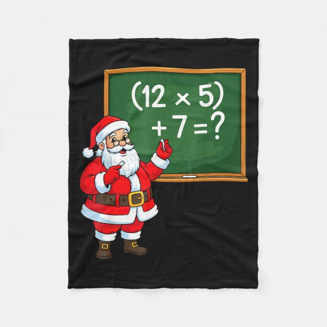 67 Teacher Christmas Santa Six Seven Meme Brainrot Fleece Blanket (Front)