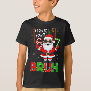 67 Teacher Christmas Santa Six Seven Meme Math Equ T-Shirt