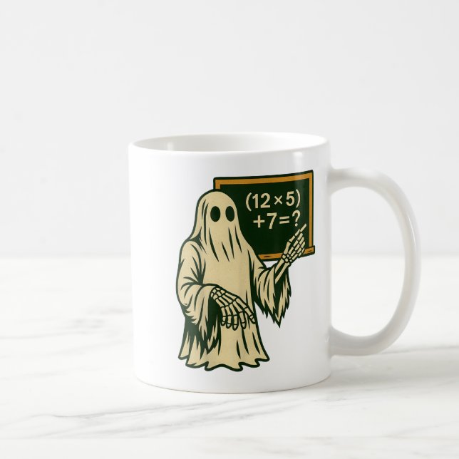 67 Teacher Halloween Ghost Six Seven Meme Brainrot Coffee Mug (Right)