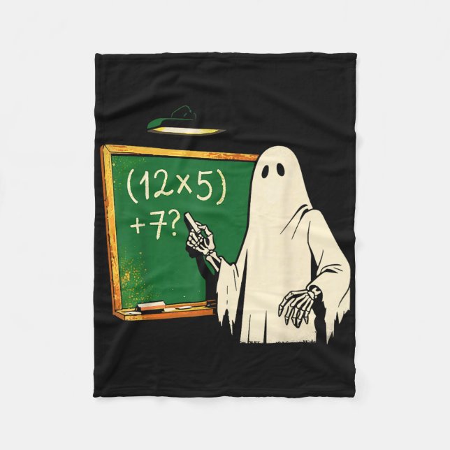 67 Teacher Halloween Ghost Six Seven Meme Brainrot Fleece Blanket (Front)