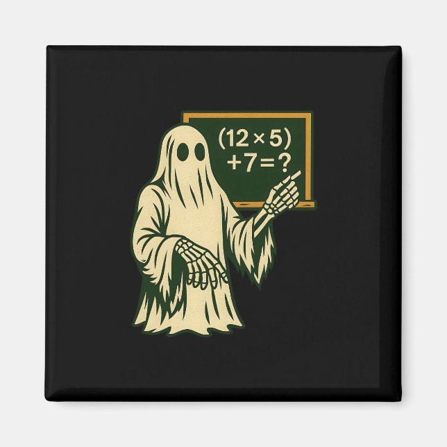 67 Teacher Halloween Ghost Six Seven Meme Brainrot Magnet (Front)