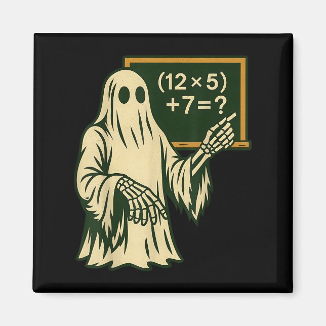 67 Teacher Halloween Ghost Six Seven Meme Brainrot Magnet (Front)