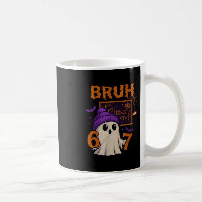67 Teacher Halloween Ghost Six Seven Meme Math Equ Coffee Mug (Right)