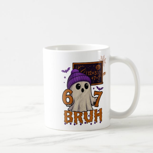 67 Teacher Halloween Ghost Six Seven Meme Math Equ Coffee Mug (Right)