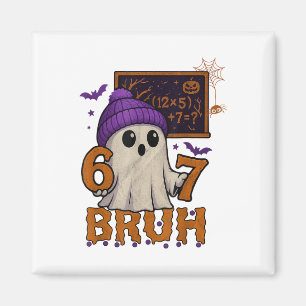 67 Teacher Halloween Ghost Six Seven Meme Math Equ Magnet