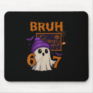 67 Teacher Halloween Ghost Six Seven Meme Math Equ Mouse Pad