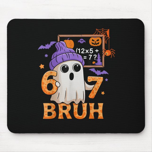 67 Teacher Halloween Ghost Six Seven Meme Math Equ Mouse Pad (Front)