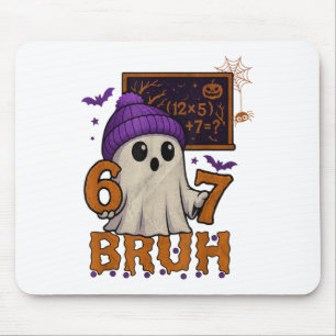 67 Teacher Halloween Ghost Six Seven Meme Math Equ Mouse Pad