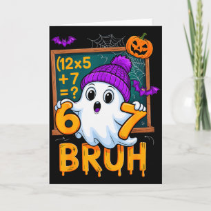 67 Teacher Halloween Ghost Six Seven Meme Math Hum Card