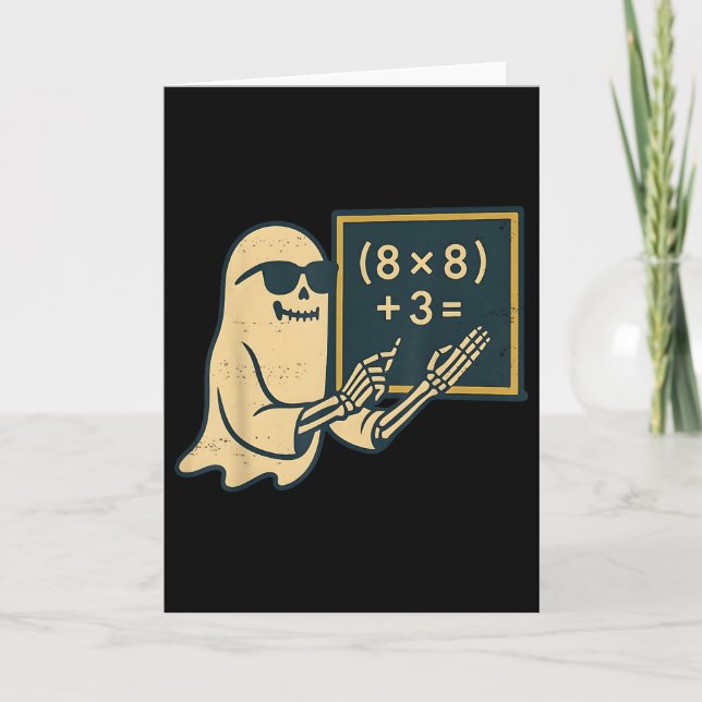 67 Teacher Halloween Skeleton Ghost Six Seven Meme Card (Front)