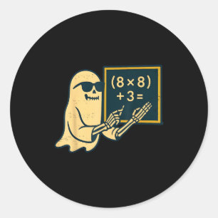 67 Teacher Halloween Skeleton Ghost Six Seven Meme Classic Round Sticker