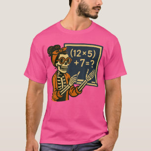 67 Teacher Halloween Skeleton Six Seven Meme Brain T-Shirt