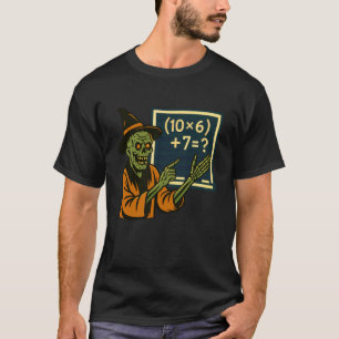 67 Teacher Halloween Zombie Six Seven Meme Brain R T-Shirt