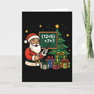67 Teacher Santa Christmas Six Seven Meme Brainrot Card