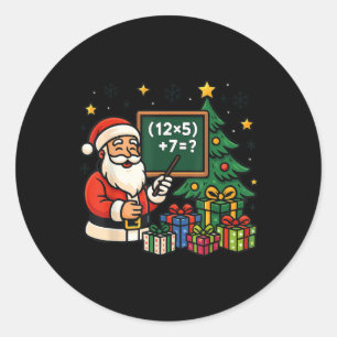 67 Teacher Santa Christmas Six Seven Meme Brainrot Classic Round Sticker