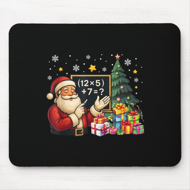 67 Teacher Santa Christmas Six Seven Meme Brainrot Mouse Pad (Front)