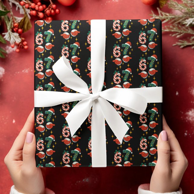 67 Teen Meme Six Seven Christmas Wrapping Paper Sheet (Creator Uploaded)