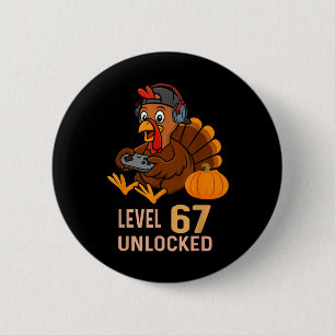 67 Thanksgiving Boys Turkey Gamer Six Seven Meme G 6 Cm Round Badge