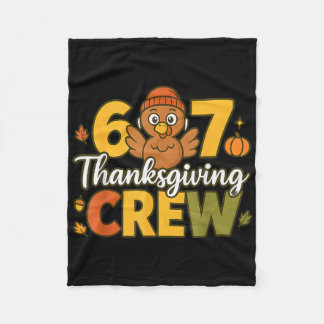 67 Thanksgiving Crew Matching Turkey Six Seven Num Fleece Blanket