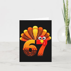 67 Thanksgiving Funny Turkey Costume Six Seven Mem Card