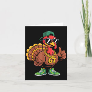 67 Thanksgiving Funny Turkey Wearing Cap Sungles S Card