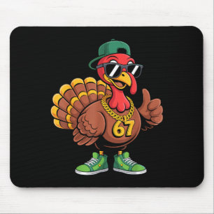 67 Thanksgiving Funny Turkey Wearing Cap Sungles S Mouse Pad
