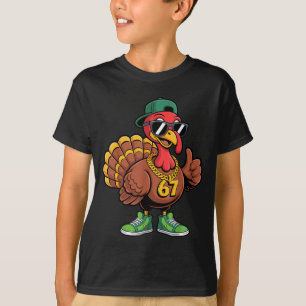 67 Thanksgiving Funny Turkey Wearing Cap Sungles S T-Shirt