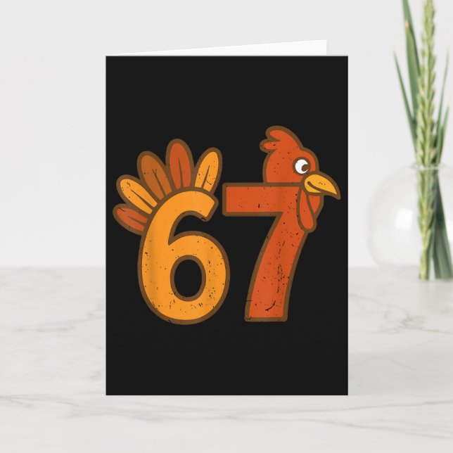 67 Thanksgiving Math Turkey Funny Brainrot Math Te Card (Front)