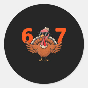 67 Thanksgiving Middle School 6 7  Classic Round Sticker