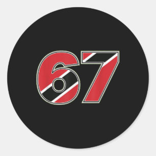 67 Trinidad Togo Flag Number Design Classic Round Sticker