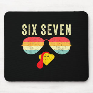 67 Turkey Face Sungles Funny Six Seven Thanksgivin Mouse Pad