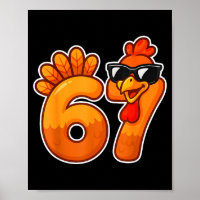 67 Turkey Thanksgiving Funny Cute Fall Six Seven D