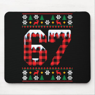 67 Ugly Christmas Flannel Brainrot Design  Mouse Pad