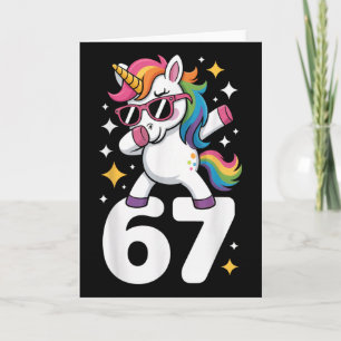 67 Unicorn Dabbing Six Seven Meme Funny  Card