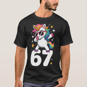 67 Unicorn Dabbing Six Seven Meme Funny T-Shirt