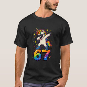 67 Unicorn Dabbing Six Seven Meme Funny  T-Shirt