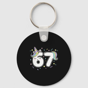 67 Unicorn Six Seven 6-7 Meme  Key Ring
