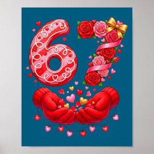 67 Valentine 6 7 Meme Pajamas Holiday Gen Alpha Sl Poster