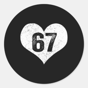 67 Valentine Funny Six Seven 6 7 Meme Gen Alpha Sl Classic Round Sticker