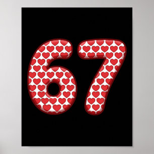 67 Valentine Hearts Design Cute Meme Style Poster