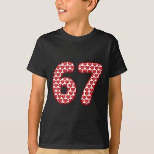 67 Valentine Hearts Design Cute Meme Style T-Shirt