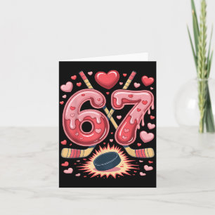 67 Valentine Hockey Heart Design Cute Ice Hockey Card