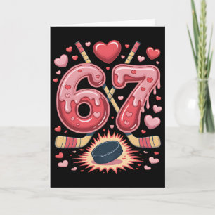 67 Valentine Hockey Heart Design Cute Ice Hockey L Card